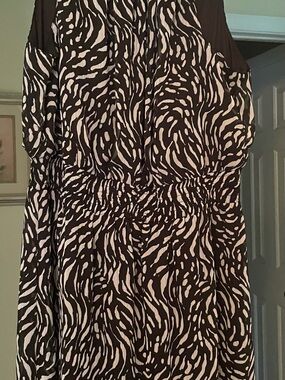 Nine West Black and White Printed Strappy Dress
